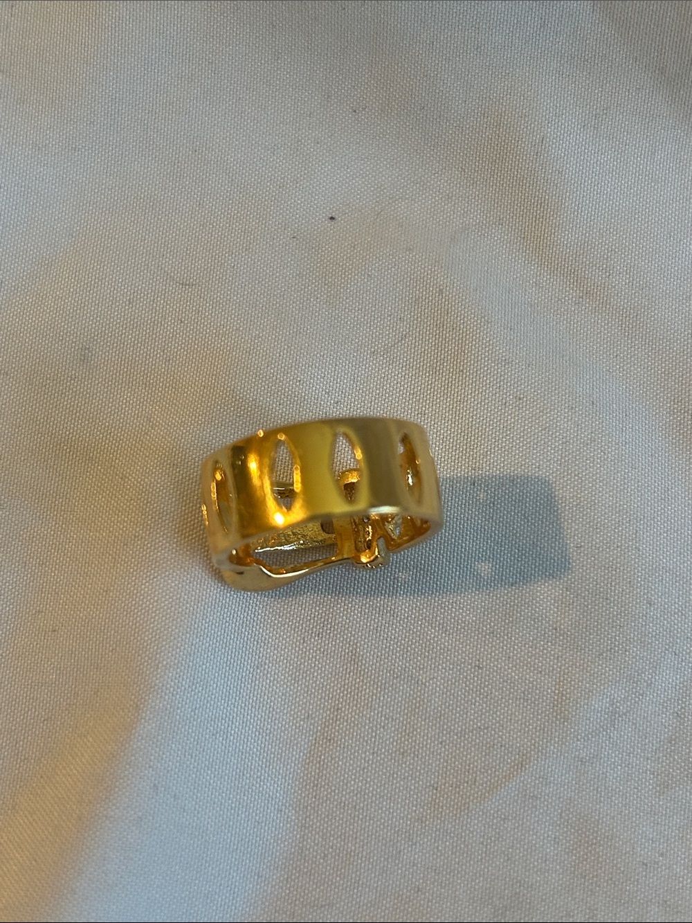 Gold-Tone Crystal Buckle Ring - Women Jewelry - Picture 4 of 5